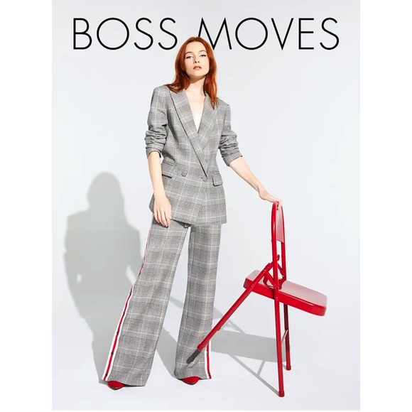 Alice + Olivia Maricruz Plaid Wide Leg Side Snap Pants - Picture 4 of 15